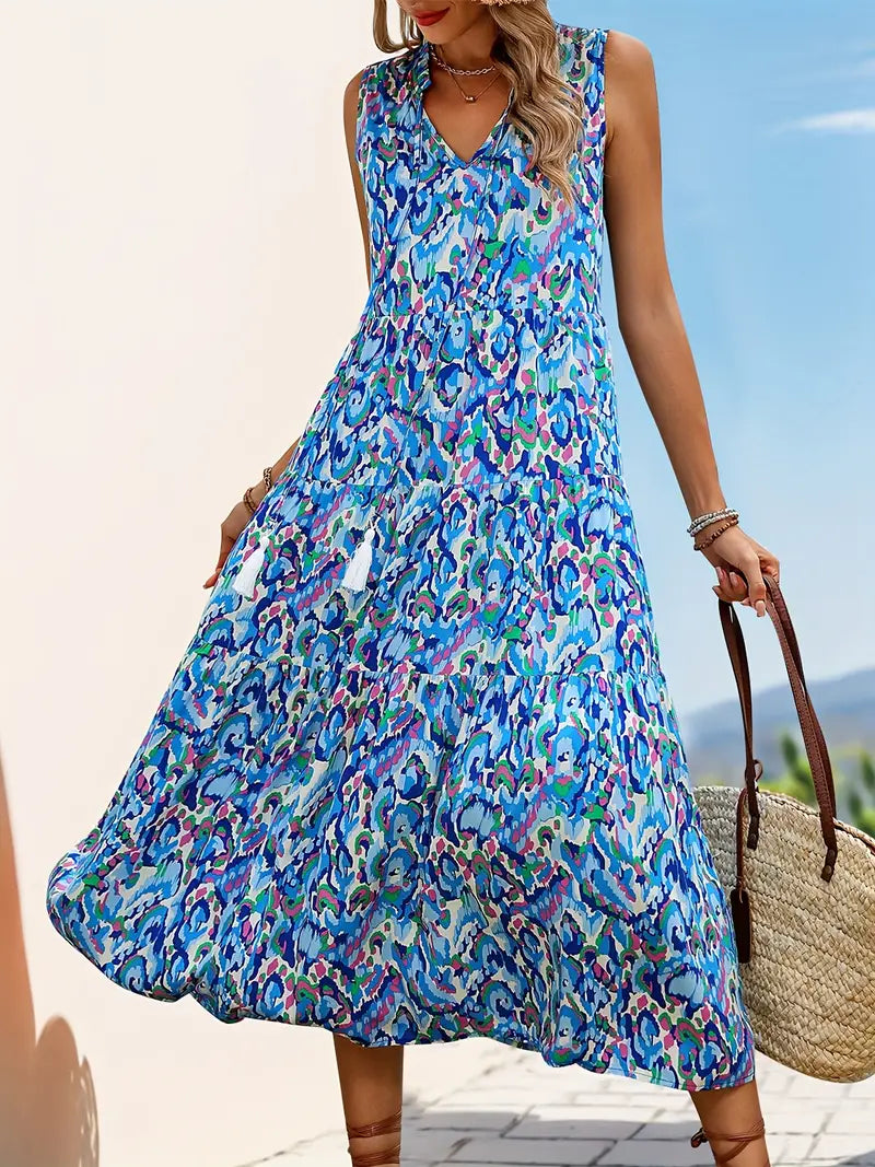 SIGRIA | Sleeveless Bohemian Dress