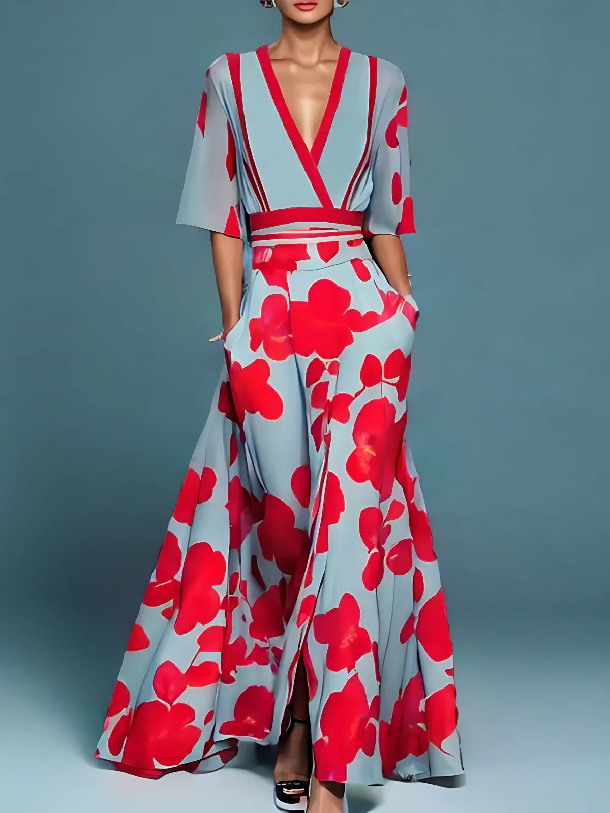 LAURI | Elegant Floral Wrap Dress