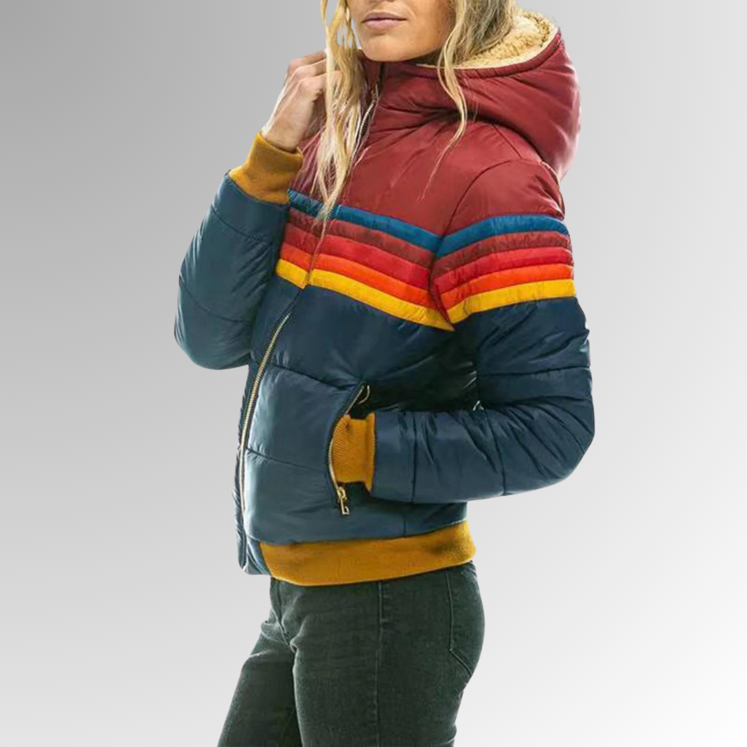 MANON | Rainbow Striped Zip-Up Jacket