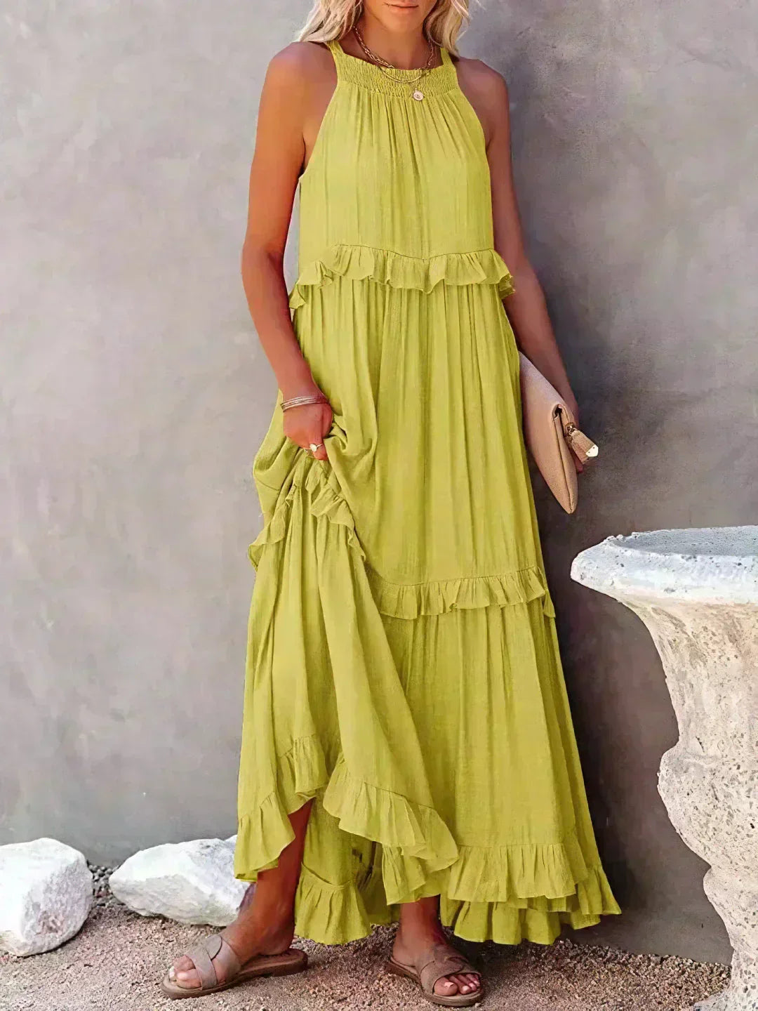 ANETA | Elegant Sleeveless Dress with Ruffles