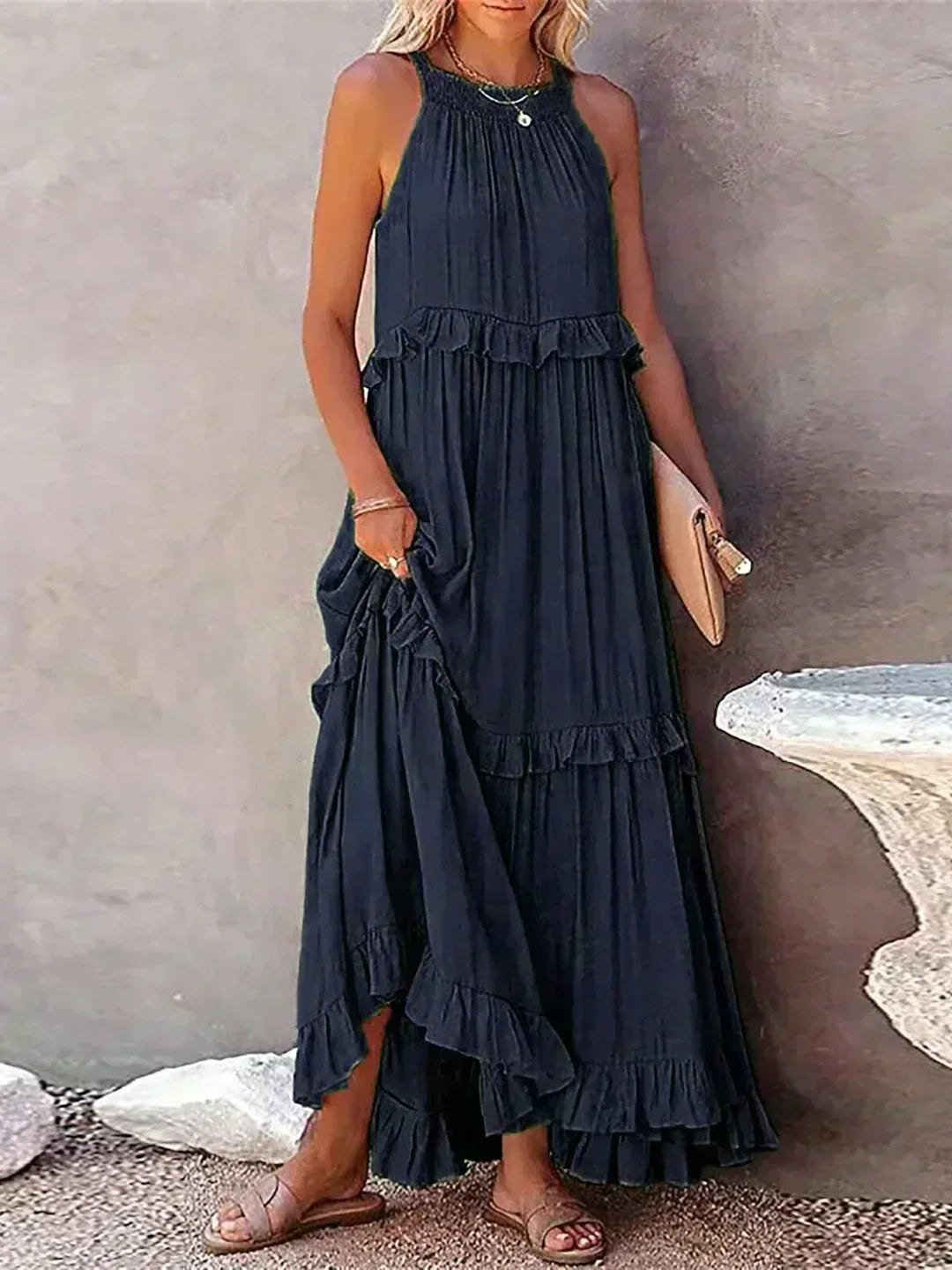 ANETA | Elegant Sleeveless Dress with Ruffles