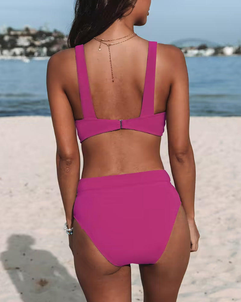 HILDA | Solid High-Waisted Swimsuit