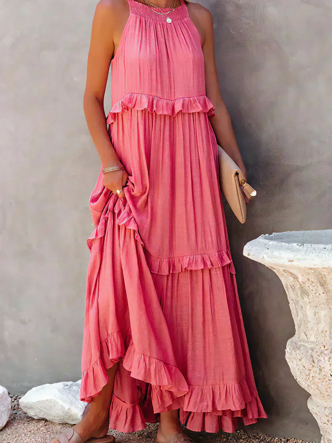 ANETA | Elegant Sleeveless Dress with Ruffles