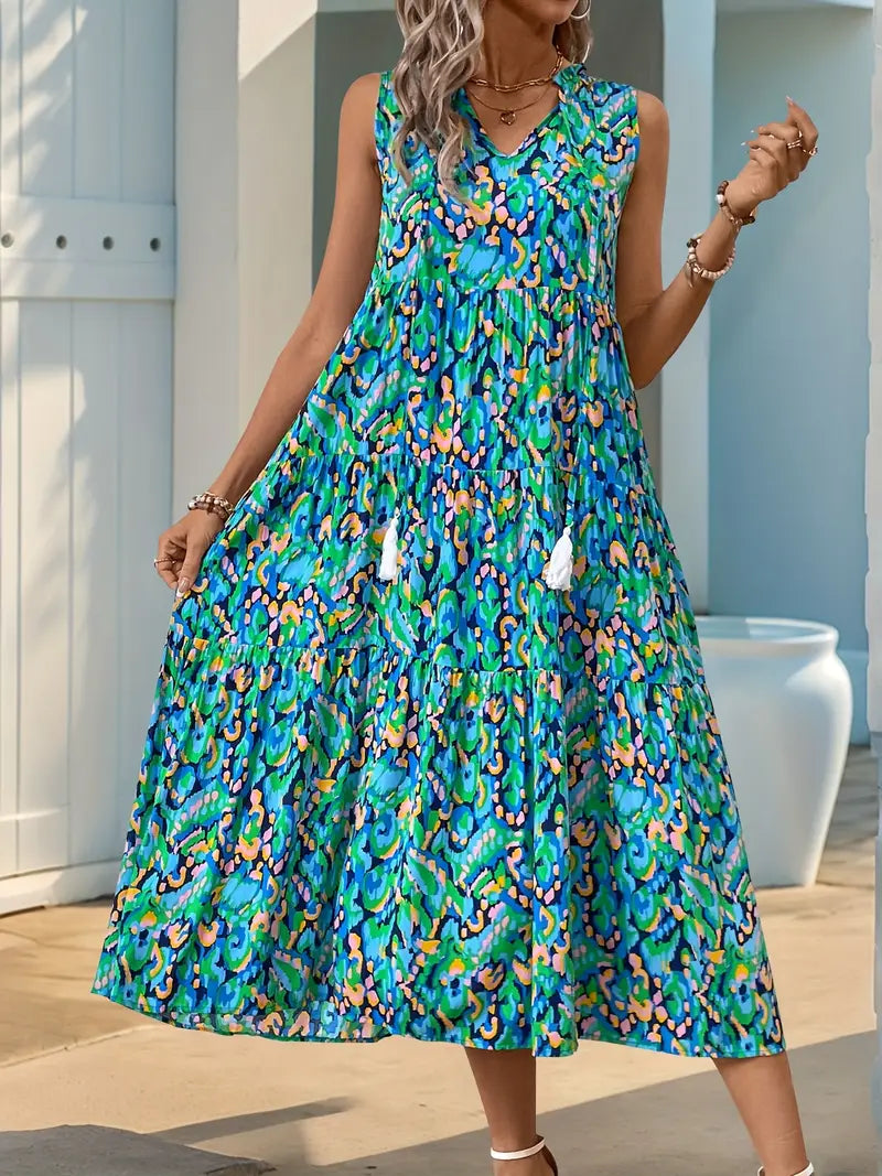 SIGRIA | Sleeveless Bohemian Dress