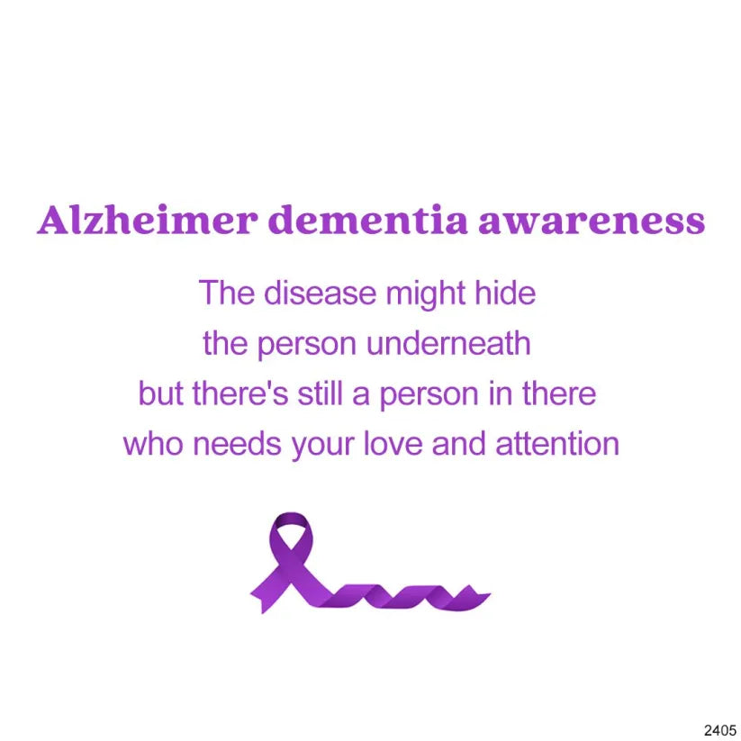 Alzheimer Dementia Awareness-Oval Purple Diamond Ring