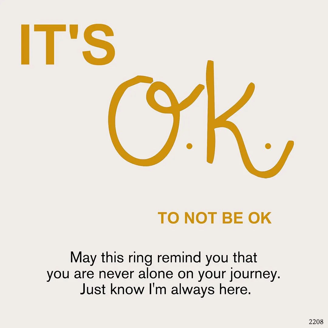 Breast Cancer Awareness-It is ok to not be ok Pink Diamond Ring