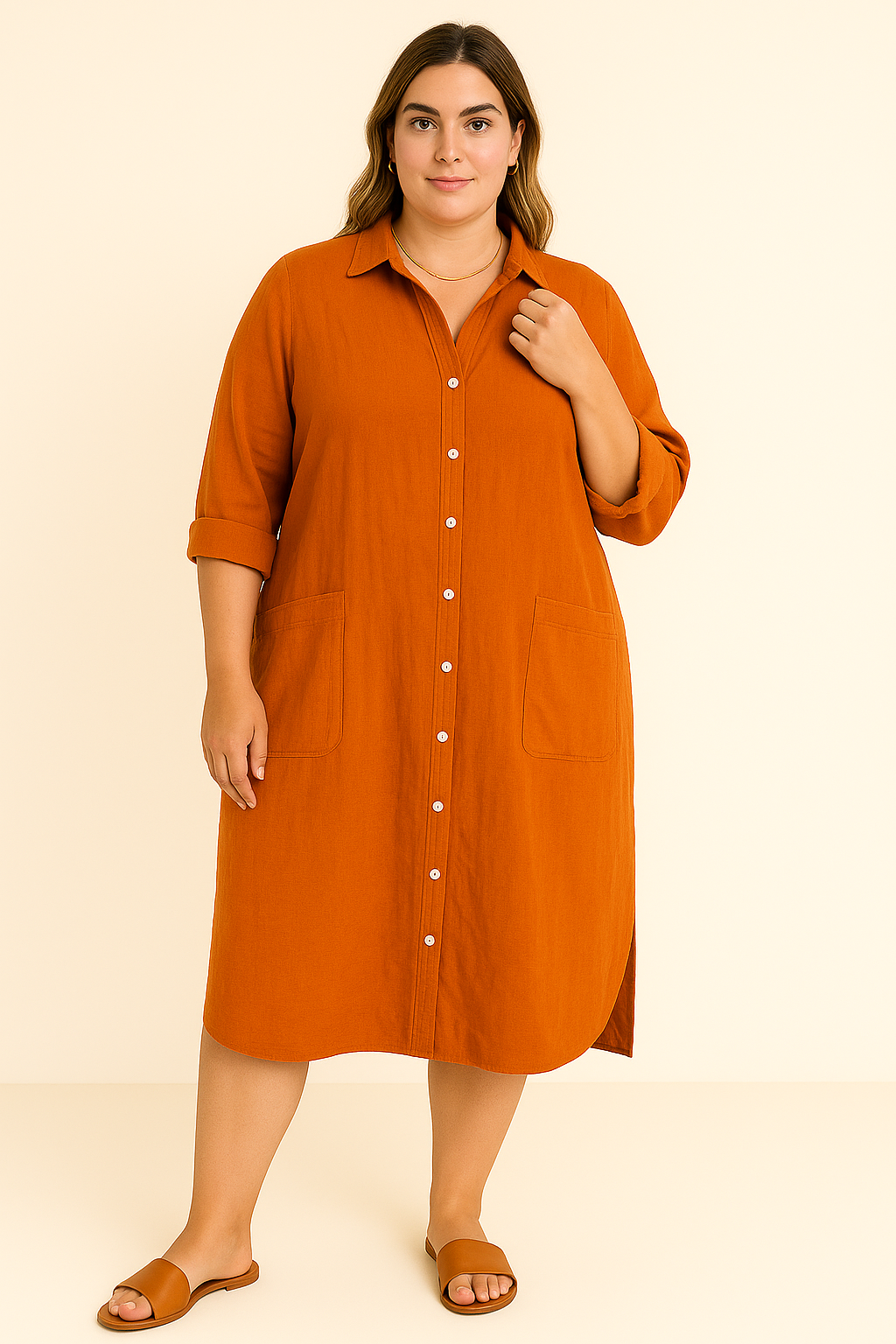 SONIA | Shirt Dress – Stomach-Flattering Cut