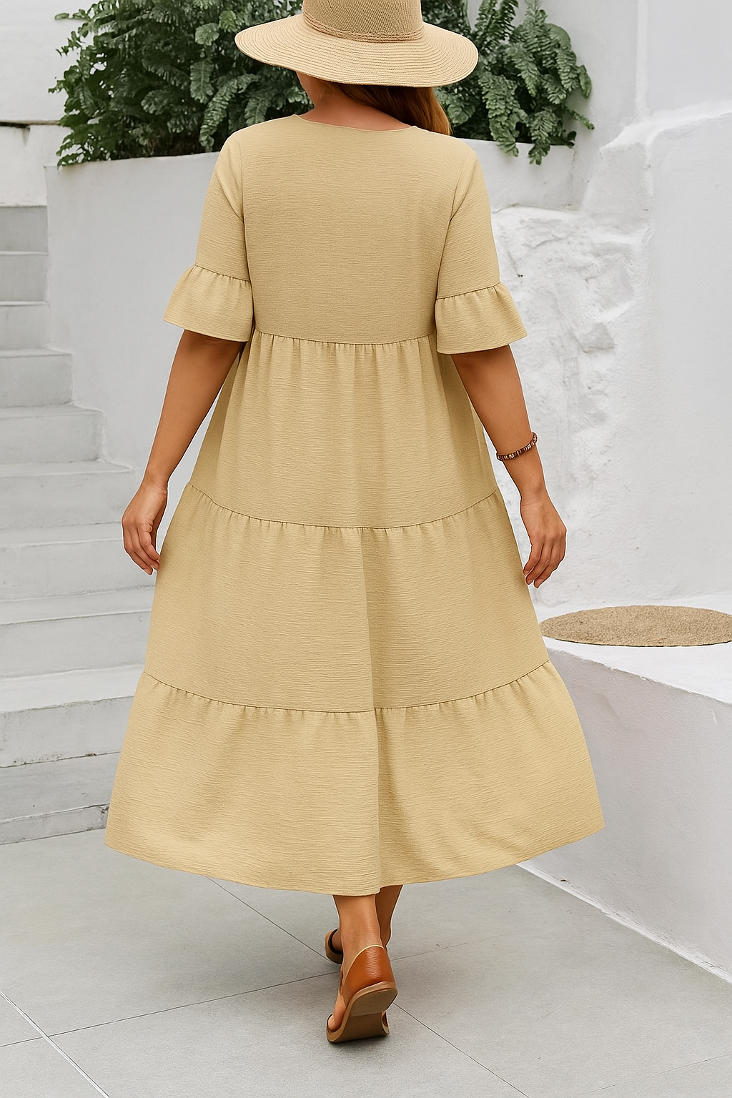 ÉLODIE | V-Neck Dress – Tummy-Flattering Effect