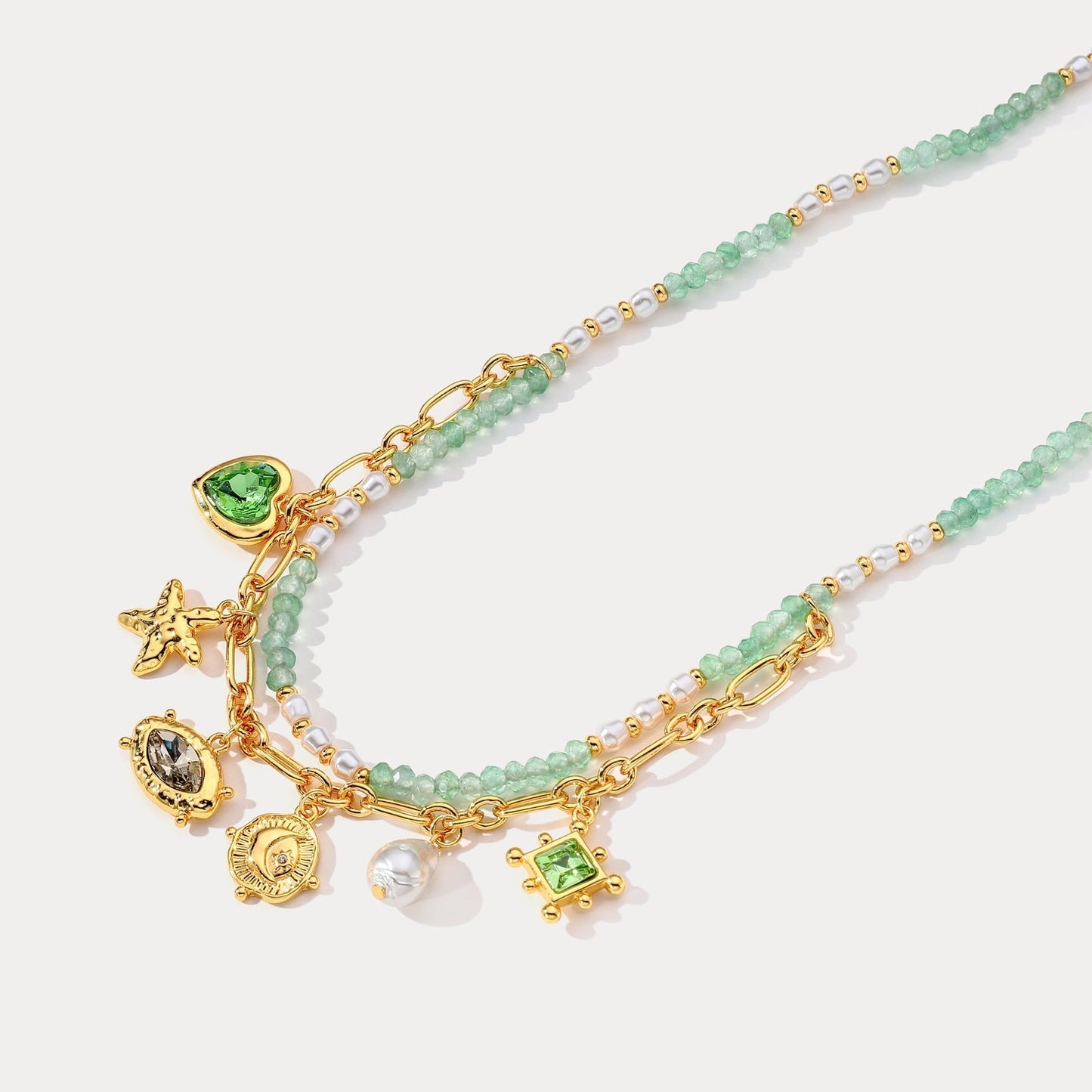 Vintage Charm Bead Necklace