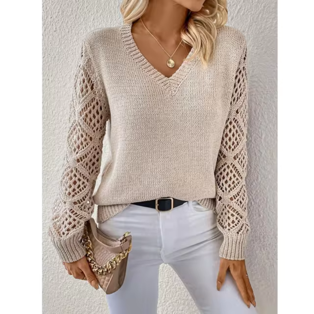 ELOISE | Relaxed V-Neck Knit Sweater