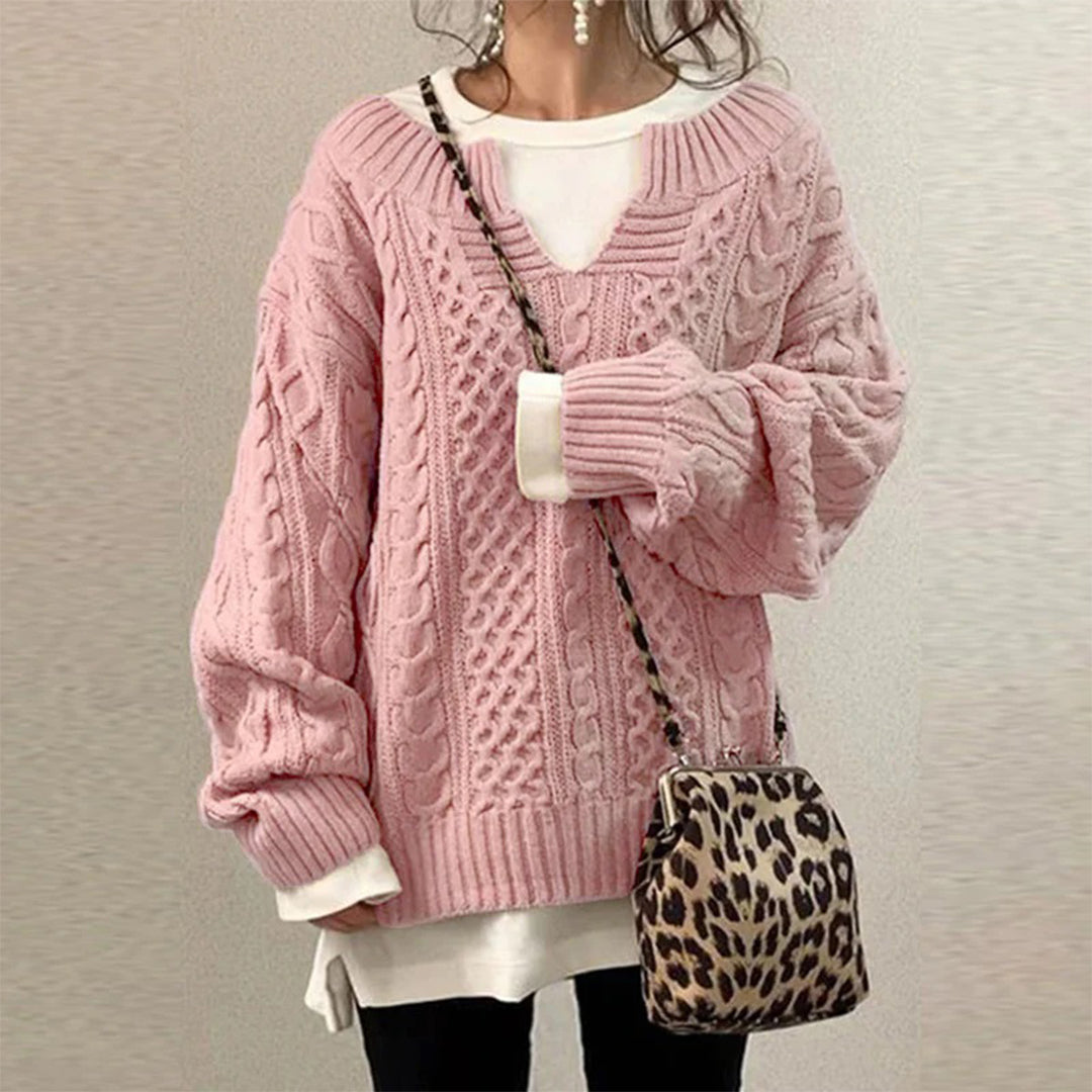 LAURA | Oversized Cable Knit Sweater