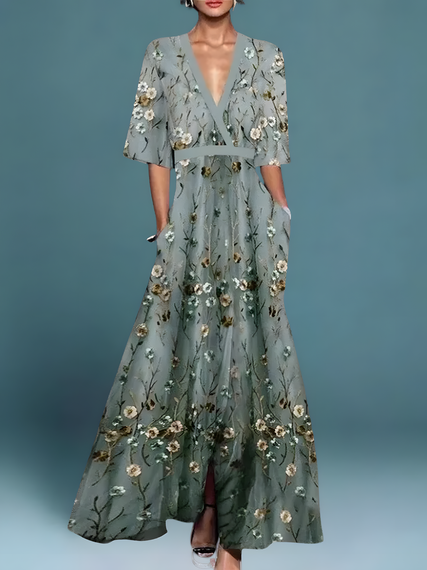 LAURI | Elegant Floral Wrap Dress