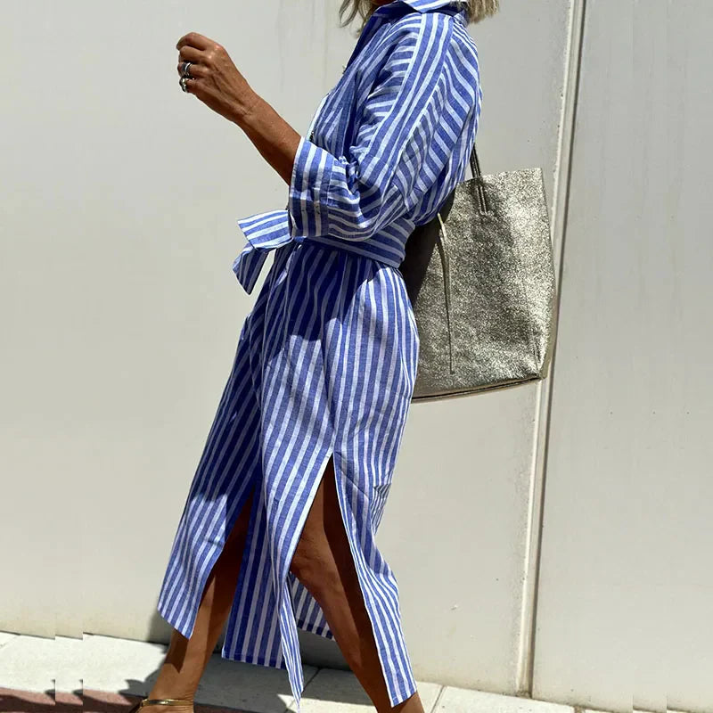 LEONORE | Classic striped shirt dress