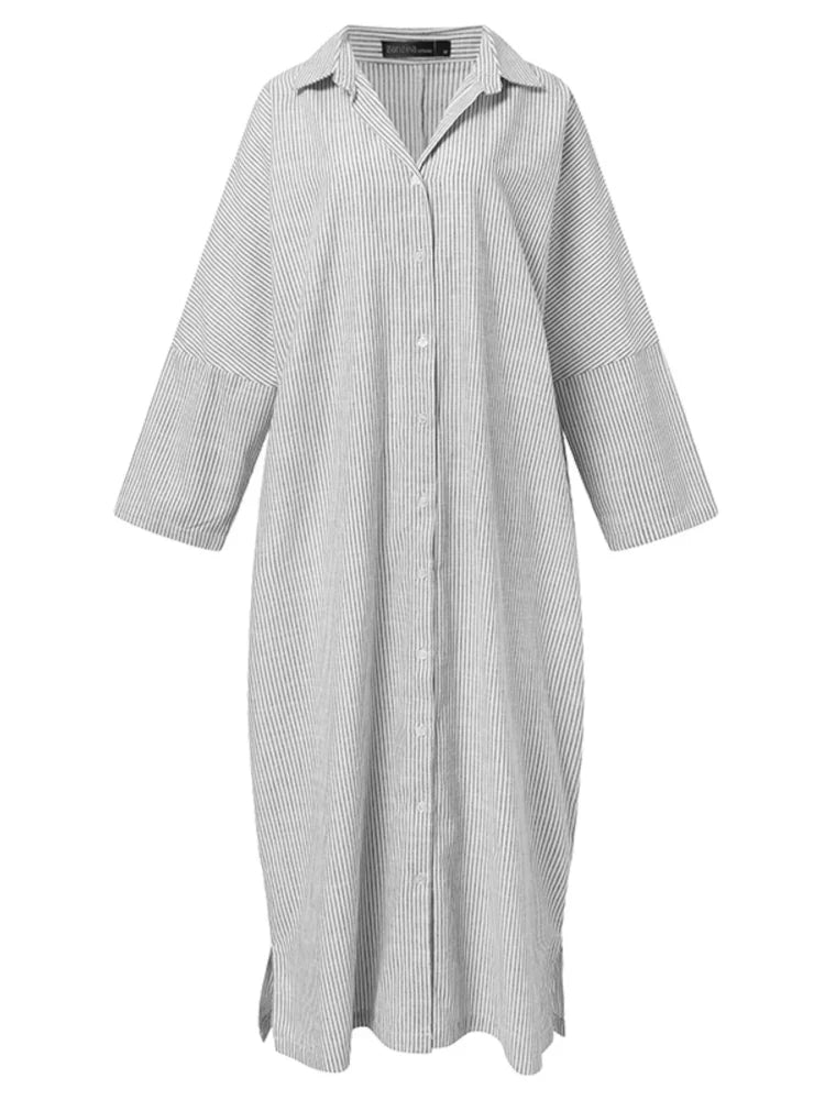 ANAÏS | Long Striped Dress with Flattering Fit