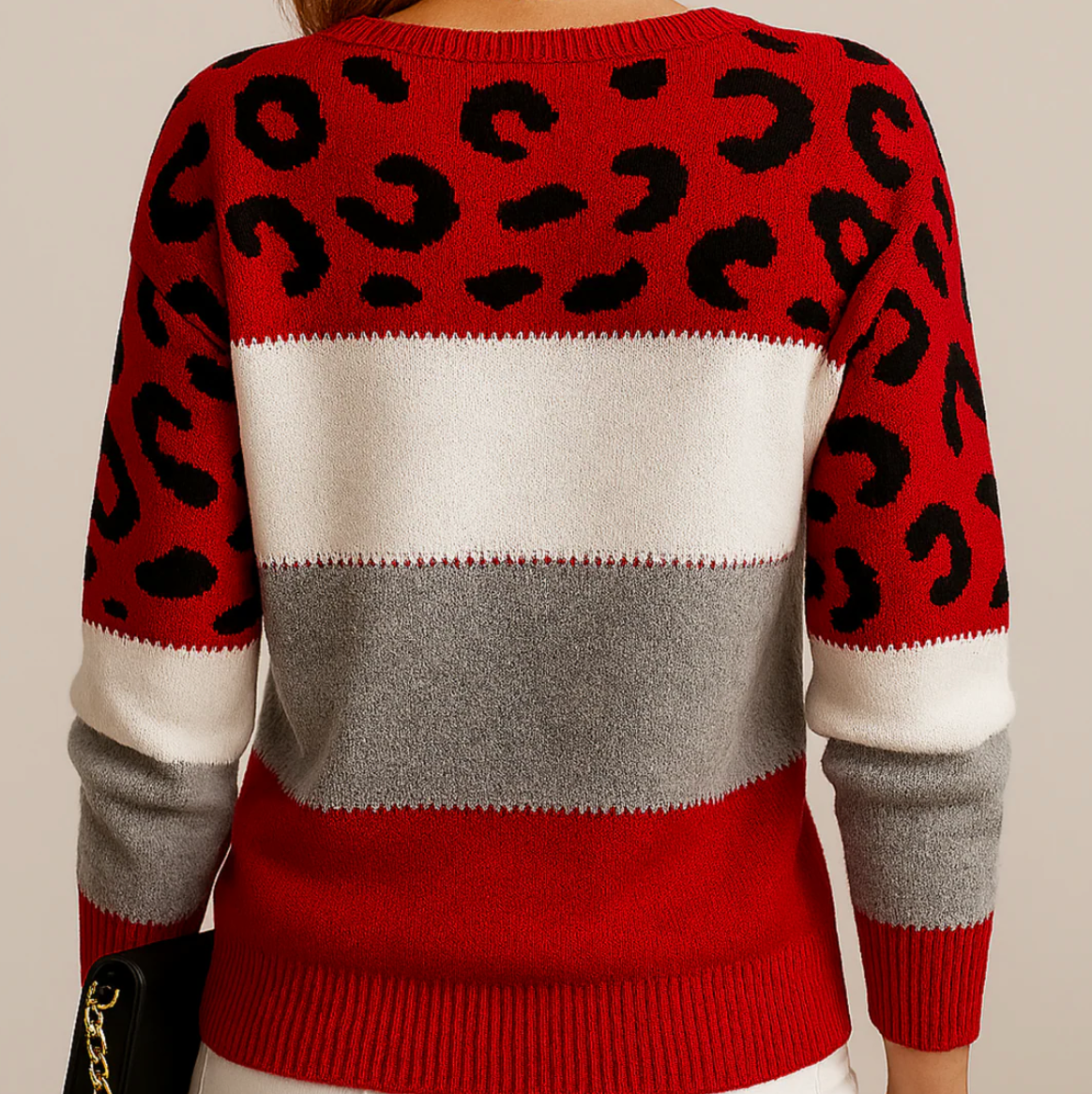 CLARA | Elegant Three-Tone Sweater