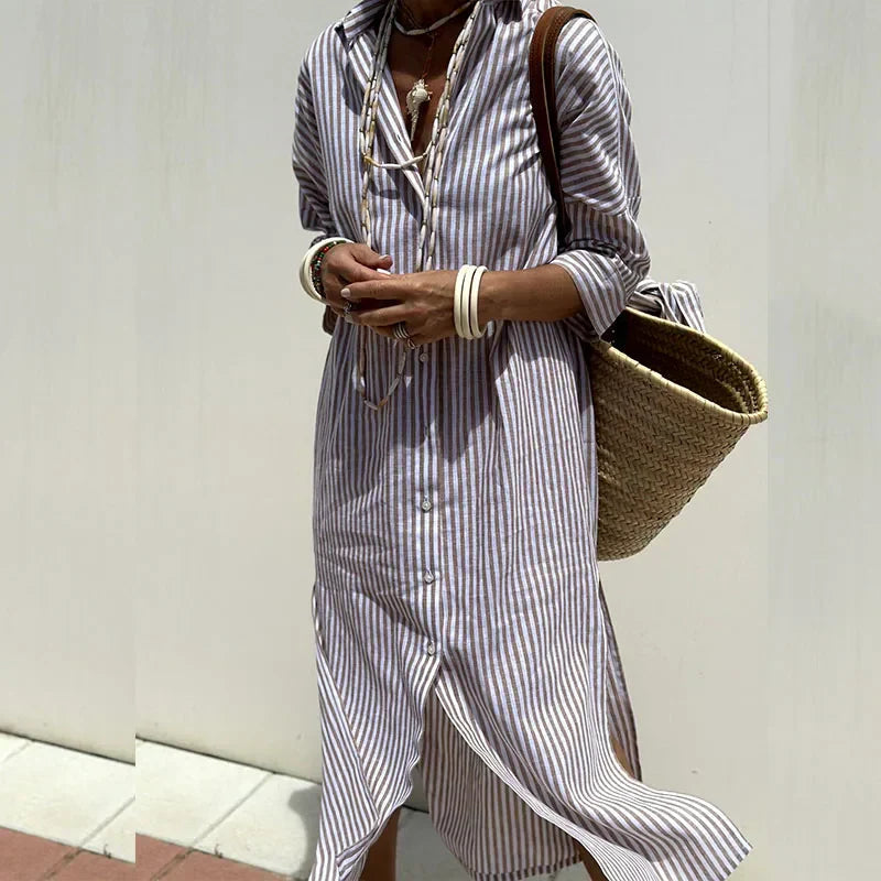 LEONORE | Classic striped shirt dress