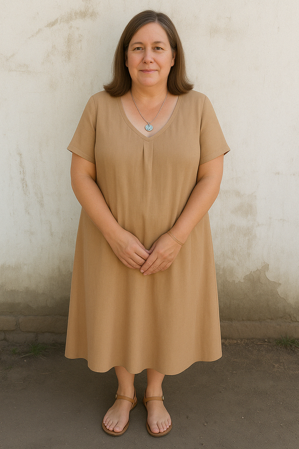 MATHILDE | Casual Dress – V-Neck & Stomach-Flattering Cut