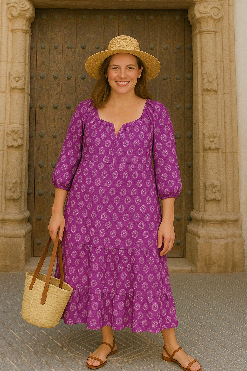 SARAH | Flattering Bohemian Long Dress with Tummy-Friendly Fit