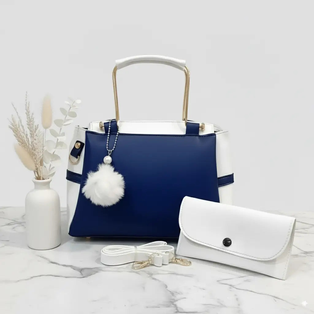 Celeste – Trendy 2-Piece Blue and White Bag