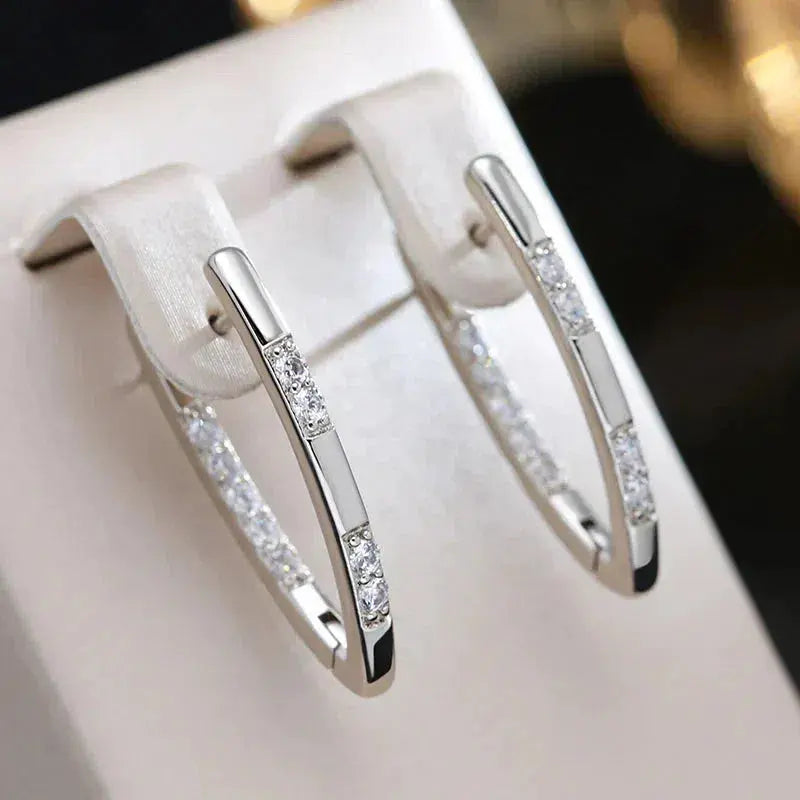 Sophisticated Earrings with Zirconia Stones