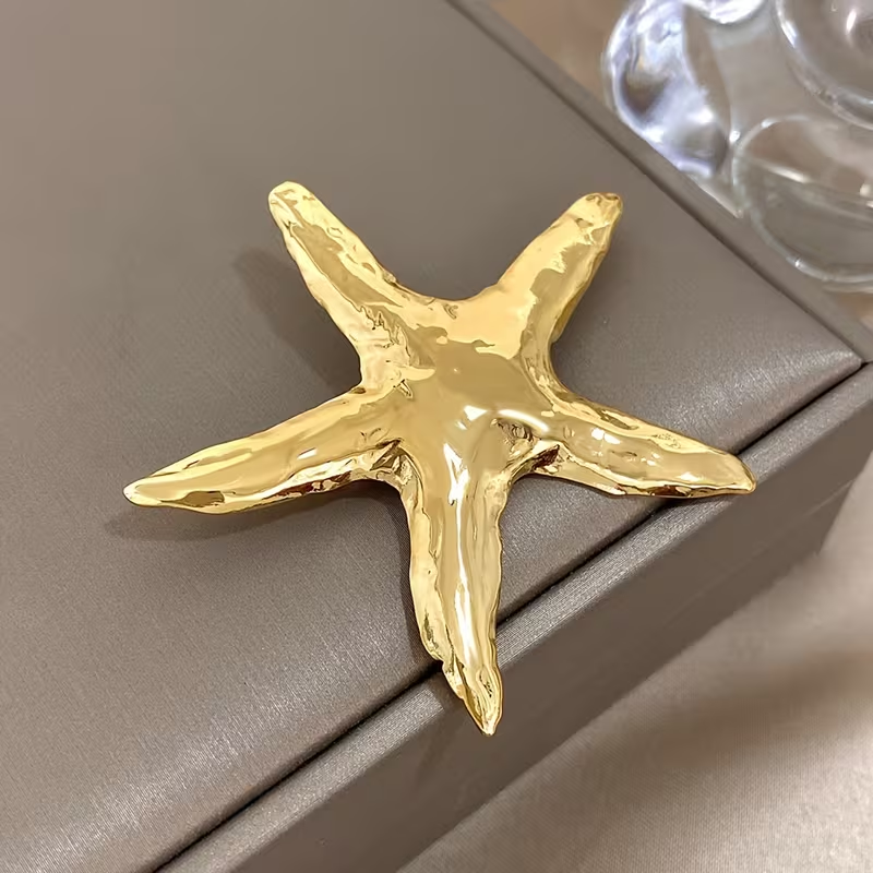 Golden Starfish Brooch