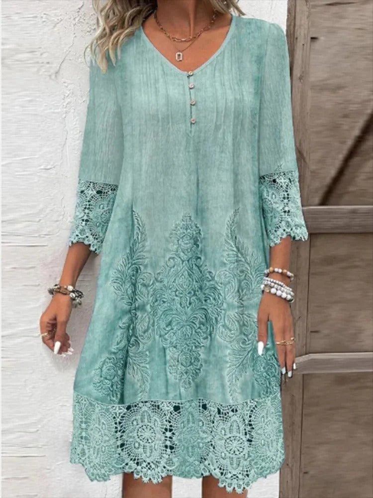 EVELYN | Elegant Lace V-Neck Dress