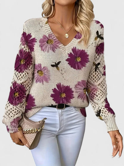 Aurelie | Delicate Floral Sweater