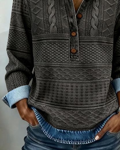 Modern Half-Breasted Sweater – Denim Style