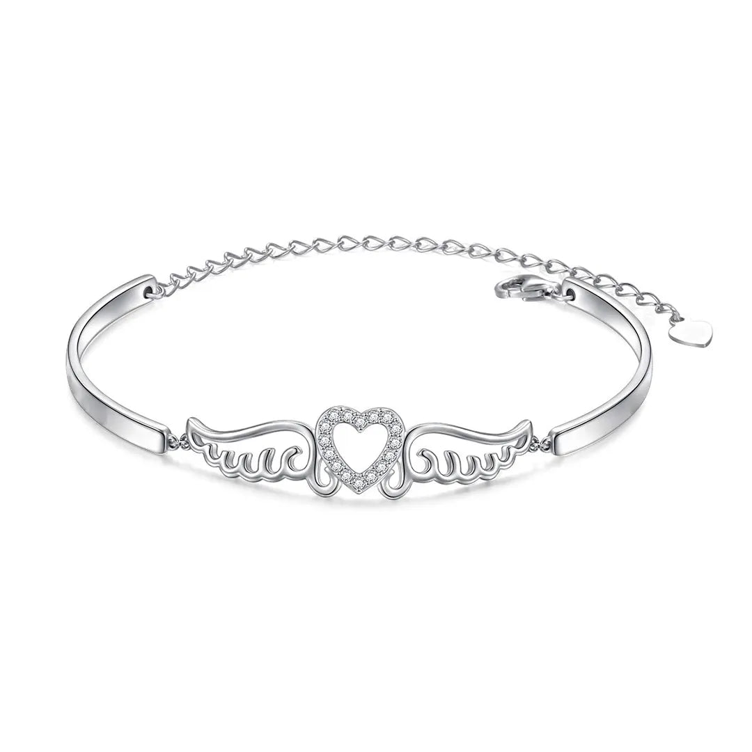 For Memorial - Even Death Can't Stop Me From Loving Him Wings Bracelet