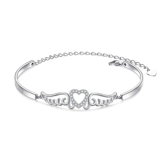 For Memorial - Even Death Can't Stop Me From Loving Him Wings Bracelet