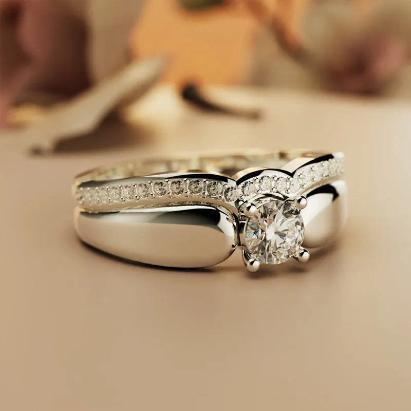 For Memorial - Until We Meet Again Single Diamond Wing-Stacking Ring