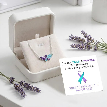 Suicide Prevention Awareness-Blue Purple Wing Ribbon Bracelet