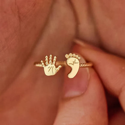 For Mother - S925 You Are Going to Make a Wonderful Mama Baby Palm and Feet Ring