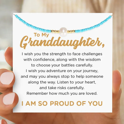 For Granddaughter - I am so proud of you freshwater pearl necklace