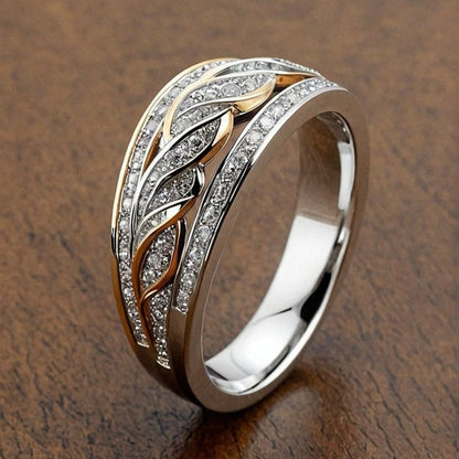 Hollow Bright Braided Gold & Silver Ring