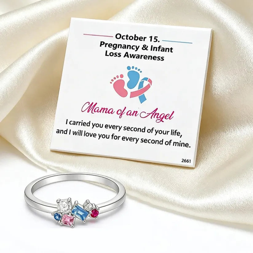 For Memory-Pink Blue Irregular Diamond Ring