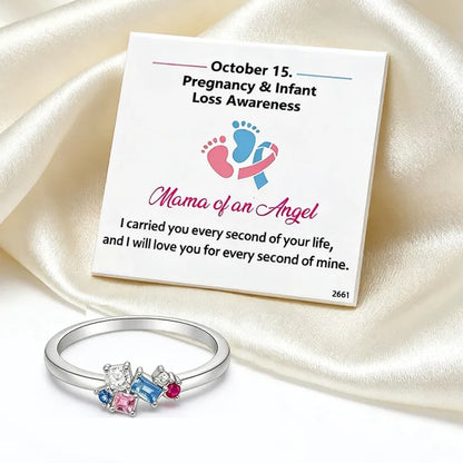 For Memory-Pink Blue Irregular Diamond Ring