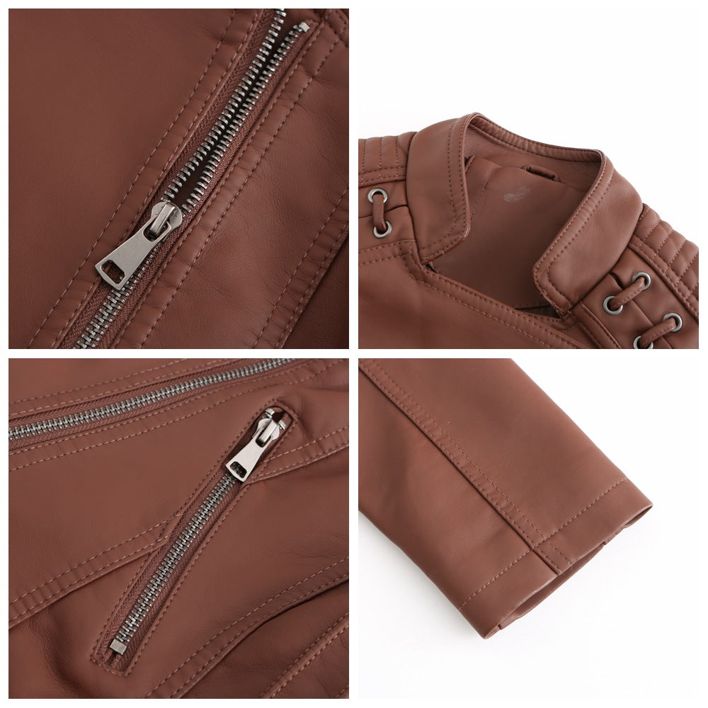 Lucie | Washed Leather Jacket