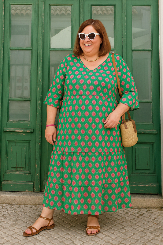 SARAH | Flattering Bohemian Long Dress with Tummy-Friendly Fit