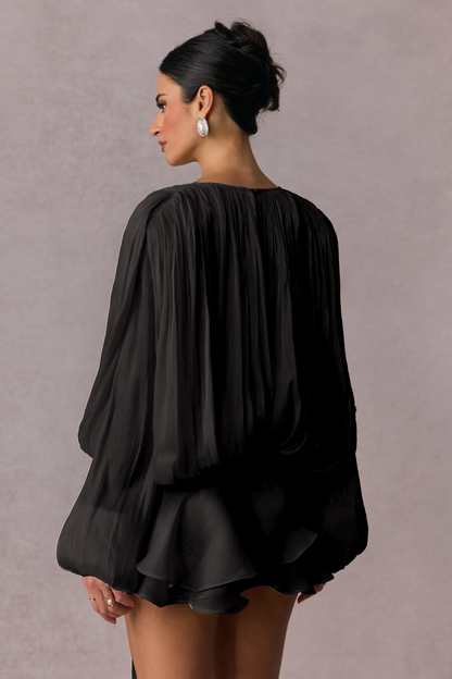 BERYL |  Pleated mini dress with ruffles