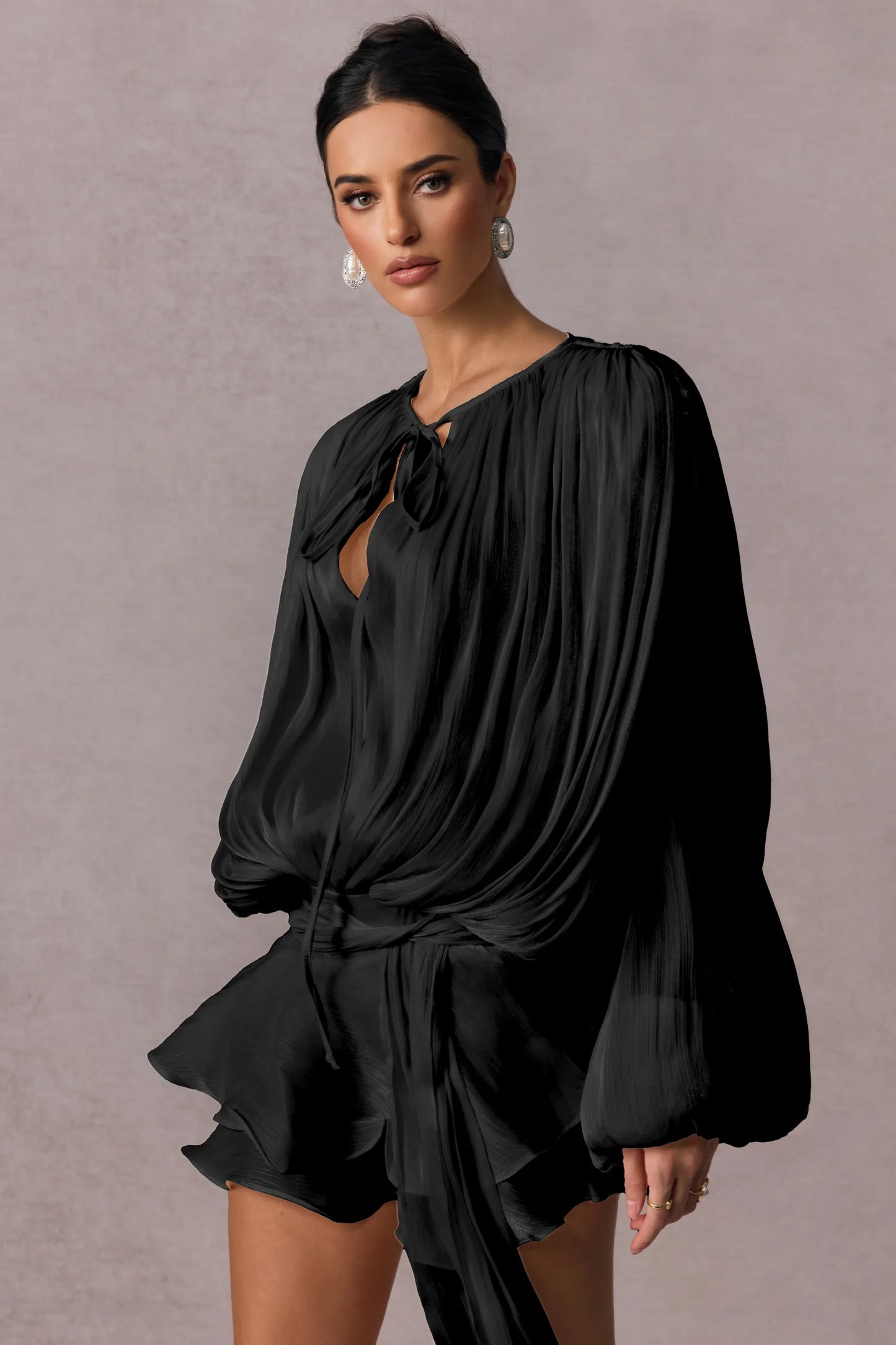 BERYL |  Pleated mini dress with ruffles