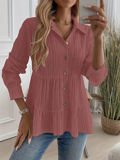 MELINDA | Stylish Long Sleeve Shirt With Buttons