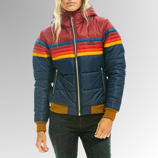 MANON | Rainbow Striped Zip-Up Jacket