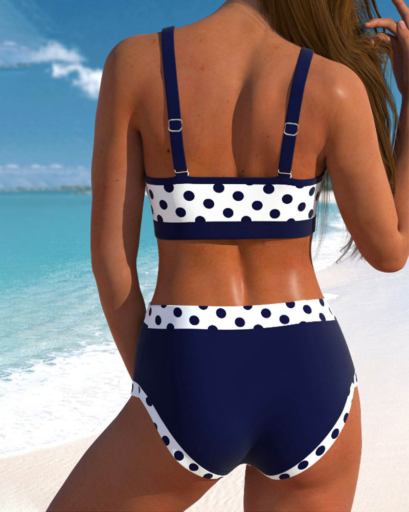 LIESBETH | High-Waisted Bikini with Patchwork Design