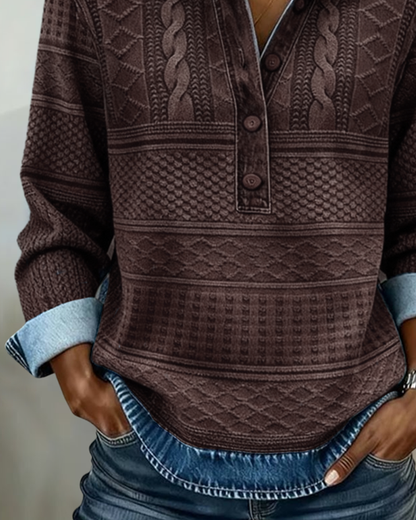 Modern Half-Breasted Sweater – Denim Style