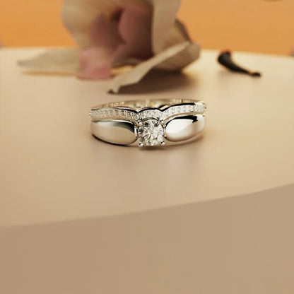 For Memorial - Until We Meet Again Single Diamond Wing-Stacking Ring