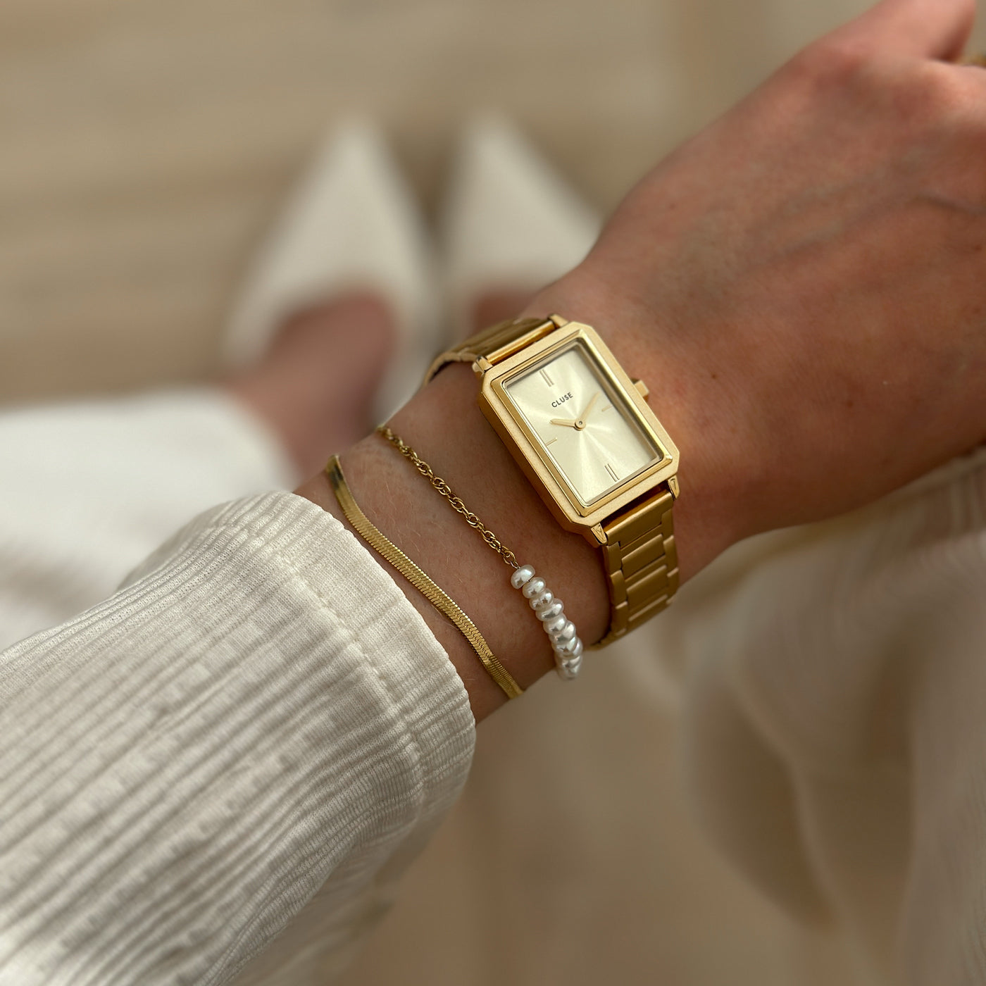 Fluette Watch Steel, Full Gold Colour