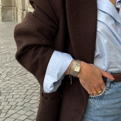 Gracieuse Petite Watch Double Steel, White, Two-tone