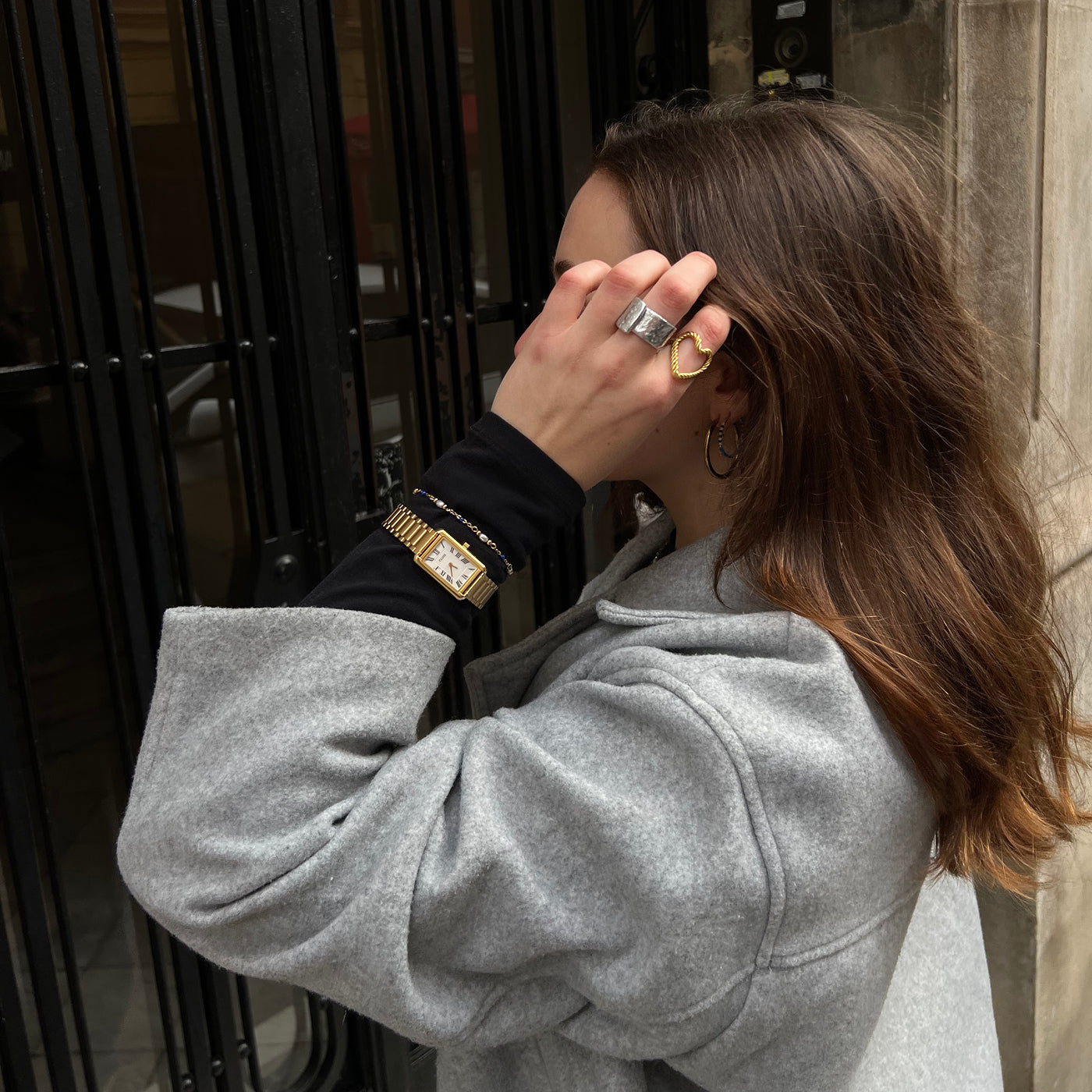 Belisenna Watch Steel, White, Gold Colour