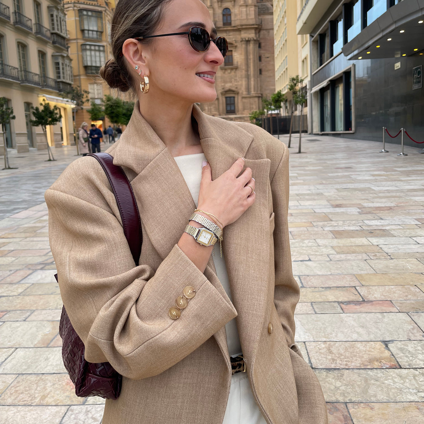 Gracieuse Petite Watch Double Steel, White, Two-tone